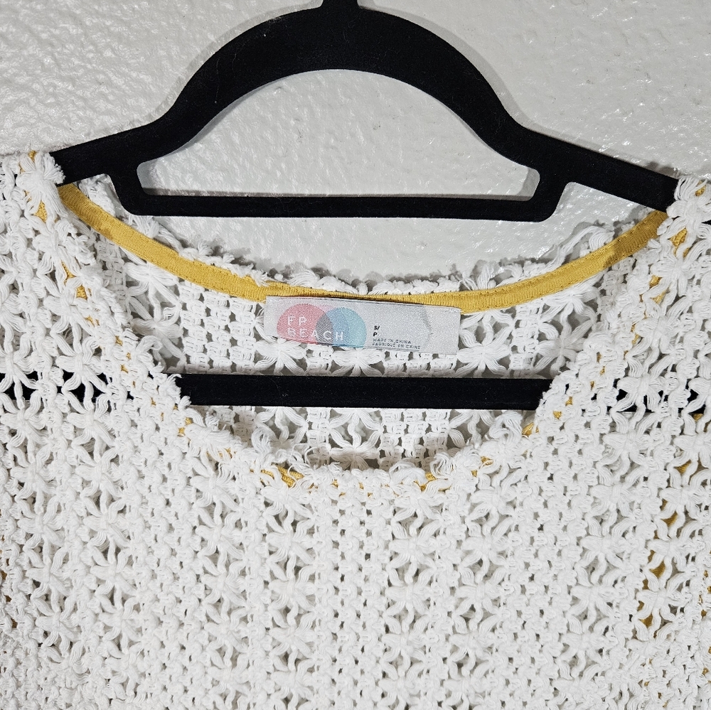 Free People Beach Thrifty Eyes Crochet Mini Dress Size S - Picture 4 of 12